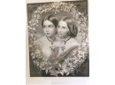 (E-2) ANTIQUE FRAMED ENGRAVING- 'THE ROYAL SISTERS ' - 17' BY 15'