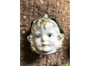 (Z-13) LOT OF 3 ANTIQUE GERMANY GLASS DOLL HEADS CHRISTMAS ORNAMENTS - 3'