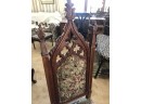 (D-29) ANTIQUE CARVED WOOD GOTHIC CHAIR - 18' WIDE BY 18' DEEP BY 46' HIGH