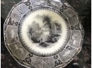 (X6) LOT OF  ANTIQUE BLACK & WHITE TRANSFER WARE PLATES-TROPICAL TREES-  8'-9'