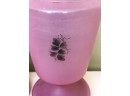 (C-35) PAIR OF ANTIQUE PINK BRISTOL GLASS VASES - HAND PAINTED - 10' TALL
