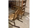 (Z-23) LOT OF TWO ANTIQUE RUSH SEAT ROCKING CHAIRS - C.1900