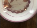 (X9) LOT OF ANTIQUE PINK LUSTREWARE CUPS 7 SAUCERS & COVERED SUGAR BOWL -DAMAGE TO 1 SAUCER- 8'