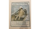 (E-16) ANTIQUE FRAMED 1927 GOOD HOUSKEEPING MAGAZINE PRINT -BOY IN ROWBOAT -19' BY 15'