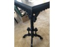 (D-15) ANTIQUE BLACK WOOD VICTORIAN PLANT STAND/TABLE - 17' WIDE BY 14' DEEP BY 34' HIGH