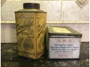 (G29) LOT OF TWO ANTIQUE TINS CAMBRIDGE BLEND COFFEE AND RIDGWAY TEA