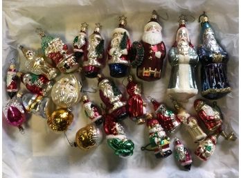 (Z-14) LOT OF 25 ASSORTED VINTAGE CHRISTMAS ORNAMENTS - HEADS, SANTAS - 2-3'