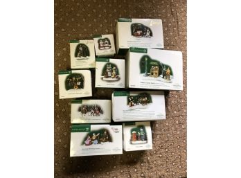 (Z-33)- LOT OF 10  VINTAGE DEPT. 56 CHRISTMAS HOUSE ACCESSORIES & PEOPLE - SEE PHOTOS