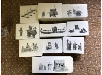 (Z-34)- LOT OF 10  VINTAGE DEPT. 56 CHRISTMAS HOUSE ACCESSORIES & PEOPLE - SEE PHOTOS