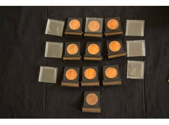 (ZZZ) Set Of 10 Bronze Medalion Coins-us Presidents 6 Presidents And 4 Duplicates