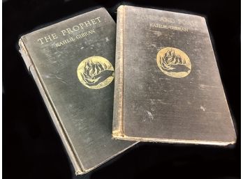 (D4)  2 KAHLIL GIBRAN BOOKS - SAND AND FOAM, 1932 & THE PROPHET, 1923 - ALFRED KNOPF  -POOR CONDITION