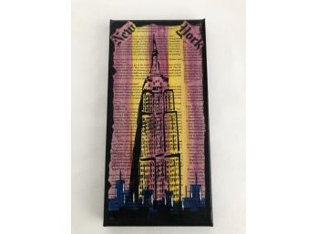 (D35) NYC CANVAS STREET ART-NEW YORK-EMPIRE STATE BUILDING BY ANGEL CASCIO 12'X6'