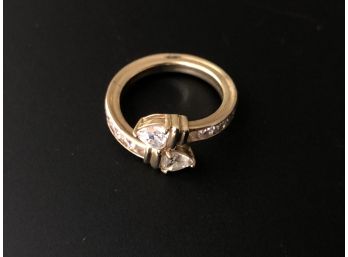 (J22D) 14KT GOLD RING W/CZ-APPROX WEIGHT 2.4 DWT