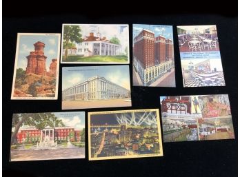 (PC19) LOT OF 8 VINTAGE POSTCARDS-3 DC-2 WISC-1 EACH FROM ILL,W.TEXAS & CALI
