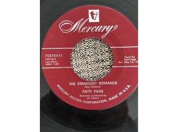 (R37) PATTI PAGE-45 RPM RECORD-'ALLEGHANY MOON' AND 'THE STRANGEST ROMANCE'