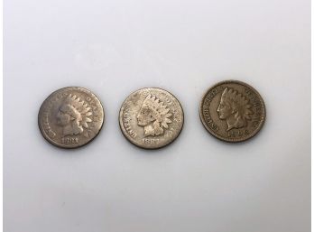 (D33) SET OF 3 US COINS-1881 1 CENT-1906 1 CENT-188? 1 CENT