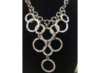 10 KARAT WHITE GOLD NECKLACE STAMPED 347, 252 DIAMONDS- 10.5 DROP AND 16' CHAIN-36.95 DWT