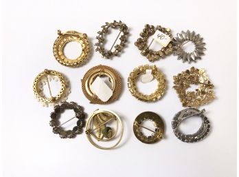 (C50) LOT OF 12 COSTUME JEWELRY PINS-GENNY S AND MORE