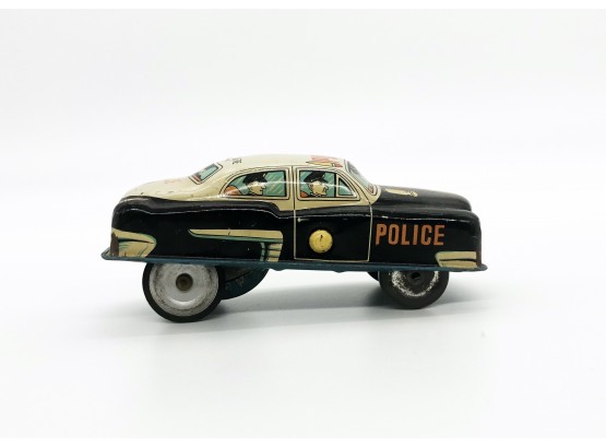 A-5- VINTAGE 'MODERN TOYS', JAPAN TIN TOY - POLICE CAR - WORKING FRICTION TOY - 5'