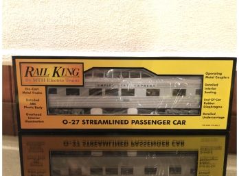 B-13 - RAIL KING EMPIRE STATE EXPRESS  TRAIN- O-27 STREAMLINED PASSENGER CAR - NEW IN BOX - 16'-SECOND ONE