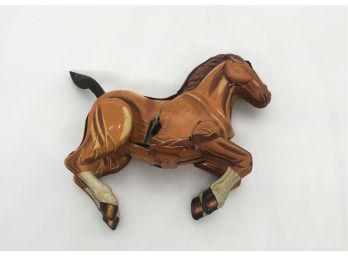 A-9-  VINTAGE  'DAIYA' JAPAN TIN TOY - WIND UP HORSE - WORKING - 6' BY 5'
