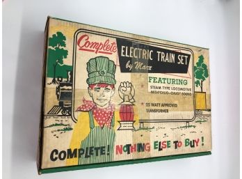 C-28- VINTAGE MARX 'COMPETE ELECTRIC TRAIN SET'- NEW IN BOX - 4 CAR, TRACK & TRANSFORMER