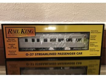 B-12 - RAIL KING EMPIRE STATE EXPRESS  TRAIN- O-27 STREAMLINED PASSENGER CAR - NEW IN BOX - 16'
