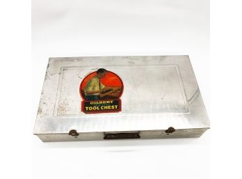 (C98) VINTAGE TOY-GILBERT BIG BOY TOOL CHEST-METAL TOOL CASE-PLEASE CHECK FOR MISSING TOOLS