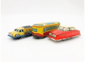 (3) LOT OF 3 VINTAGE TIN TOY CARS