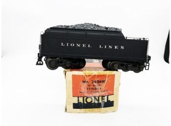 (129) LIONEL POSTWAR TRAIN CAR-#2226W-WHISTLE TENDER-IN ORIG.BOX