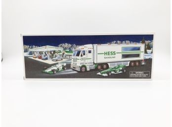 (2A131) VINTAGE 2003 HESS TOY TRUCK AND RACERS-NEW IN BOX