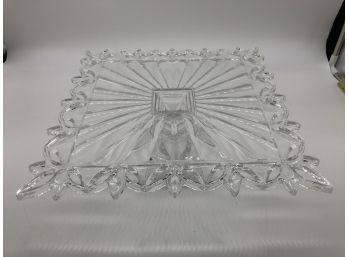 2A-117- SHANNON IRISH CRYSTAL 12' SQUARE FOOTED / PEDESTAL CAKE PLATE - NEW IN BOX