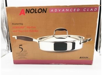 (2A143) ANOLAN ADVANCED CLAD 5 QUART COVERED SAUTE PAN W/LID-NEW IN BOX