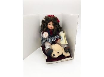 2A-70- PALMARY COLLECTION DOLL - NEW IN BOX - THREE HEART - DOLL WITH DOG