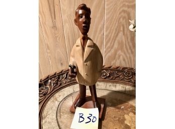 CARVED WOOD DOCTOR FIGURINE MADE IN ITALY-13 INCHES TALL-B30