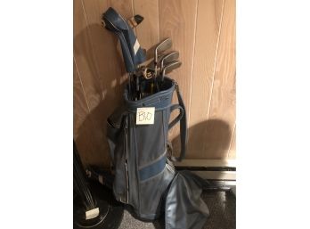 BAG OF VINTAGE GOLF CLUBS- 11 CLUBS- WITH BAG-B10