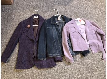 LOT OF 3 LADIES JACKETS - KARL LAGERFELD, THEORY & AMI - SIZE M-L (E28)