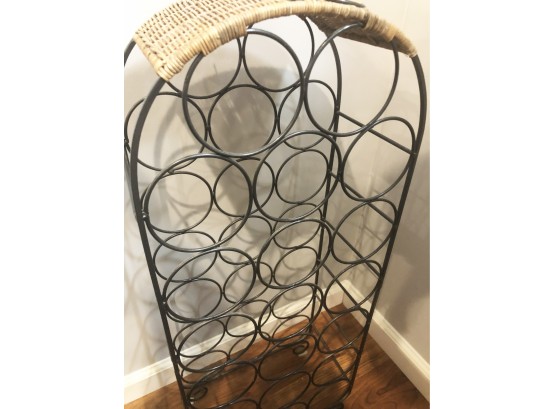 (4) METAL AND STRAW WINE RACK-MEASURES APPROX. 32'X13'X7'