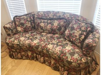 (47) PRINTED FLORAL DOUBLE LOVE SEAT-MEASURES APPROX. 76'WIDE X 36'X 30'