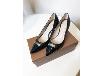 (156) COACH PATENT LEATHER HIGH HEELS SHOES IN BOX SIZE 6M