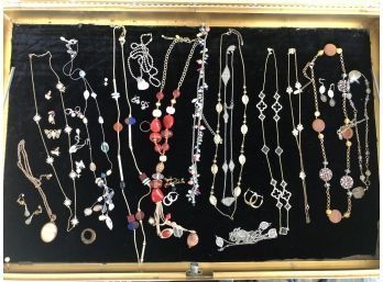 (169)   LOT OF ASSORTED COSTUME JEWELRY-NECKLACES, EARRINGS ETC