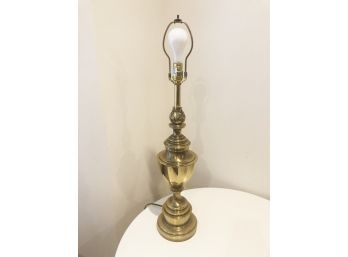 (46) STIFFEL ORNATE BRASS LAMP WITH SHADE-MEASURES APPROX. 32'TALL
