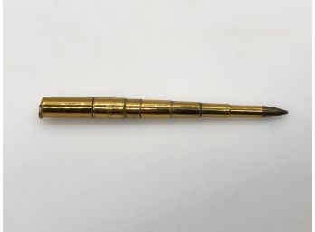 (146) VINTAGE TELESCOPING BALL POINT PEN-GOLD TONED-MEASURES 1 3/4' CLOSED-4 1/4' OPEN