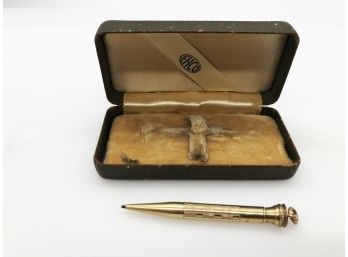 (145) VINTAGE 'ECHO' 14 KT GOLD FILLED MECHANICAL PENCIL-MEASURES APPROX. 2 1/2 INCHES-ORIG. CASE
