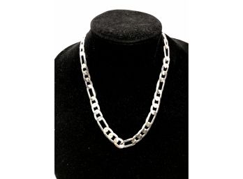 (92) HEAVY STERLING SILVER LARGE LINK NECKLACE - 925 - APPROX.9 1/2' CLOSED - 43.8 DWT