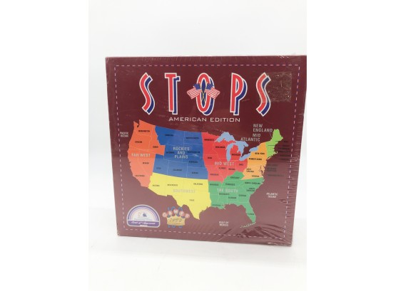 (21) 'STOPS' AWARD WINNING BOARD GAME - MAP OF NORTH AMERICA- 1999 - SEALED IN BOX