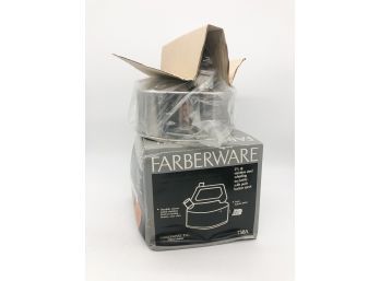 (48) FARBERWARE 2.5 QUART STAINLESS STEEL WHISTLING TEA KETTLE - NEW OLD STOCK IN BOX