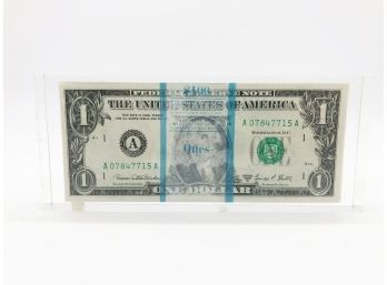 (65) DESK ACCESSORY - 100 DOLLAR U.S. BILLS IN LUCITE