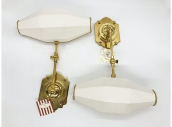 (135) PAIR OF ELEGANT POLISHED BRASS SCONCES FROM CASA WOLF GALLERIES, FLORENCE ITALY - $1295 EA.