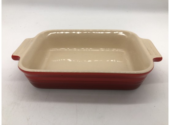 (1) LE CREUSET SMALL RECTANGULAR OVEN PAN - 7' - NEVER USED
